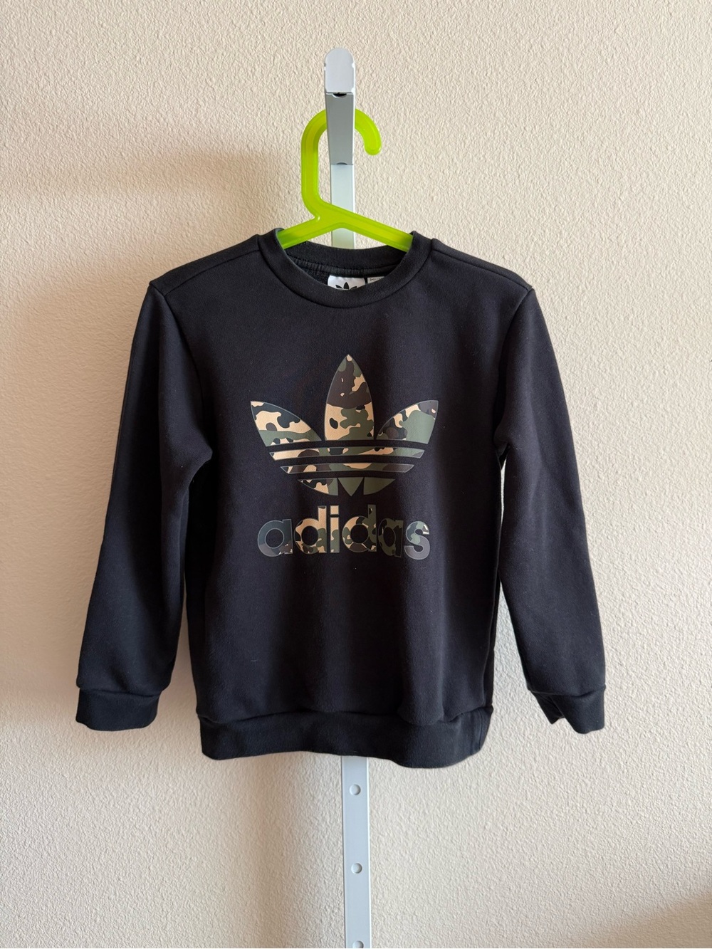 adidas Black Sweatshirt with Camo Trefoil